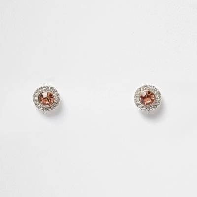 Orange November birthstone stud earrings